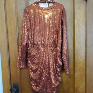 Backless embellished ruched nini dress